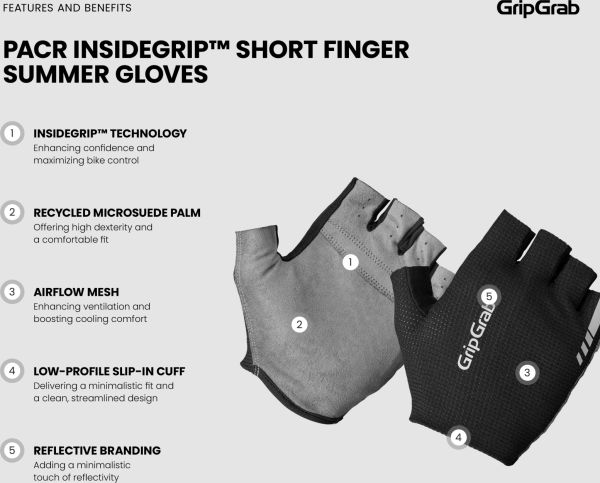 GripGrab Pacr Insidegrip Handsker, Black