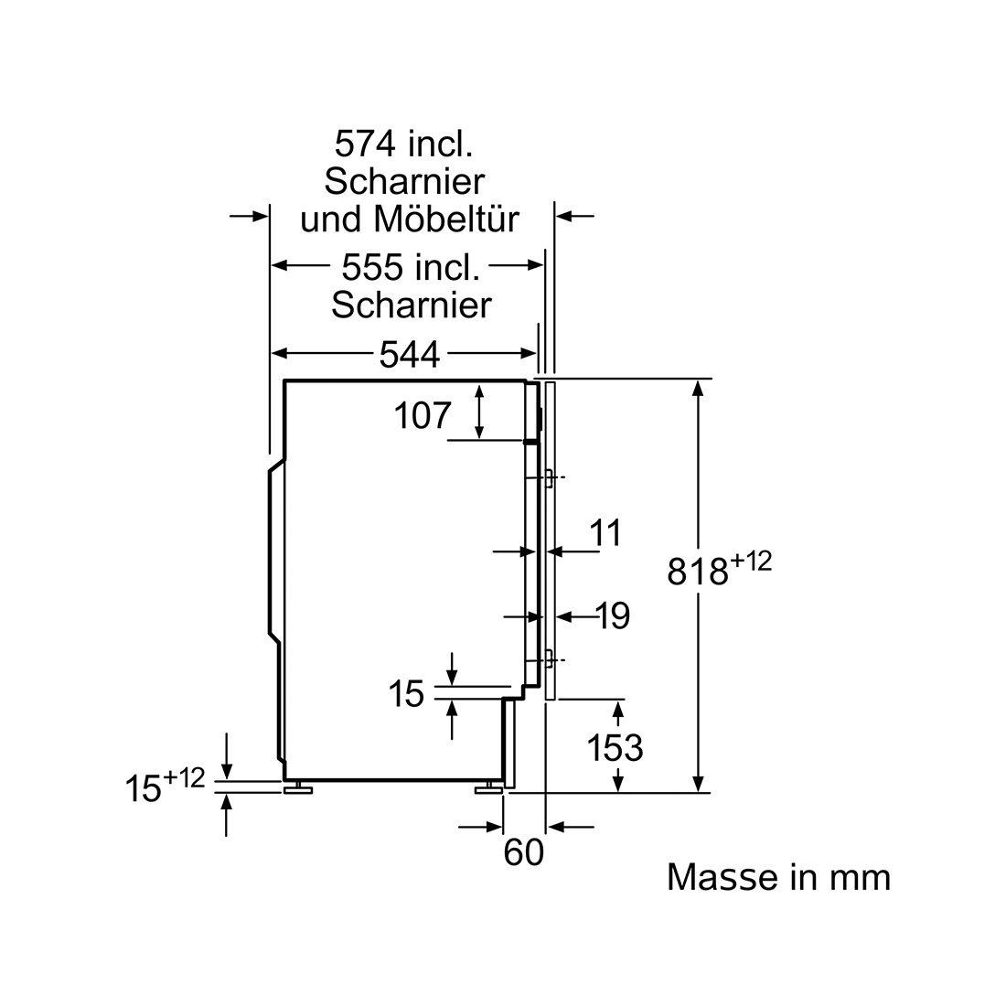 Siemens WI14W542CH 8kg Einbau-Waschmaschine C