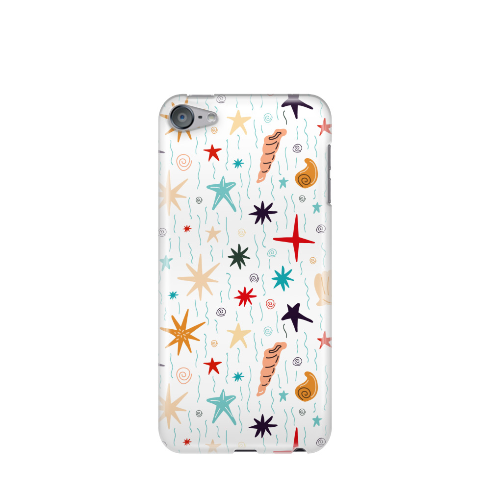 iPod Touch 7G Gummi Hülle Meeresmuster - Weiss