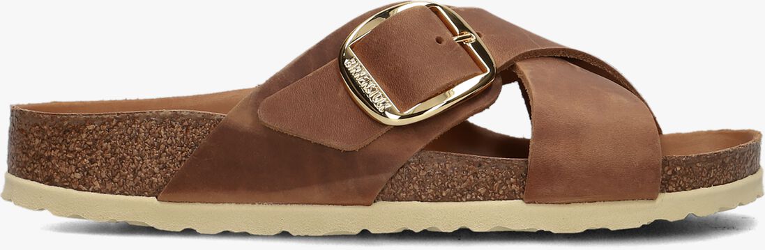 BIRKENSTOCK cognac birkenstock slippers siena big buckle