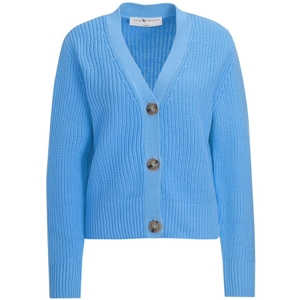Jonas Nielsen Damen Strickjacke mit Knopfleiste blau