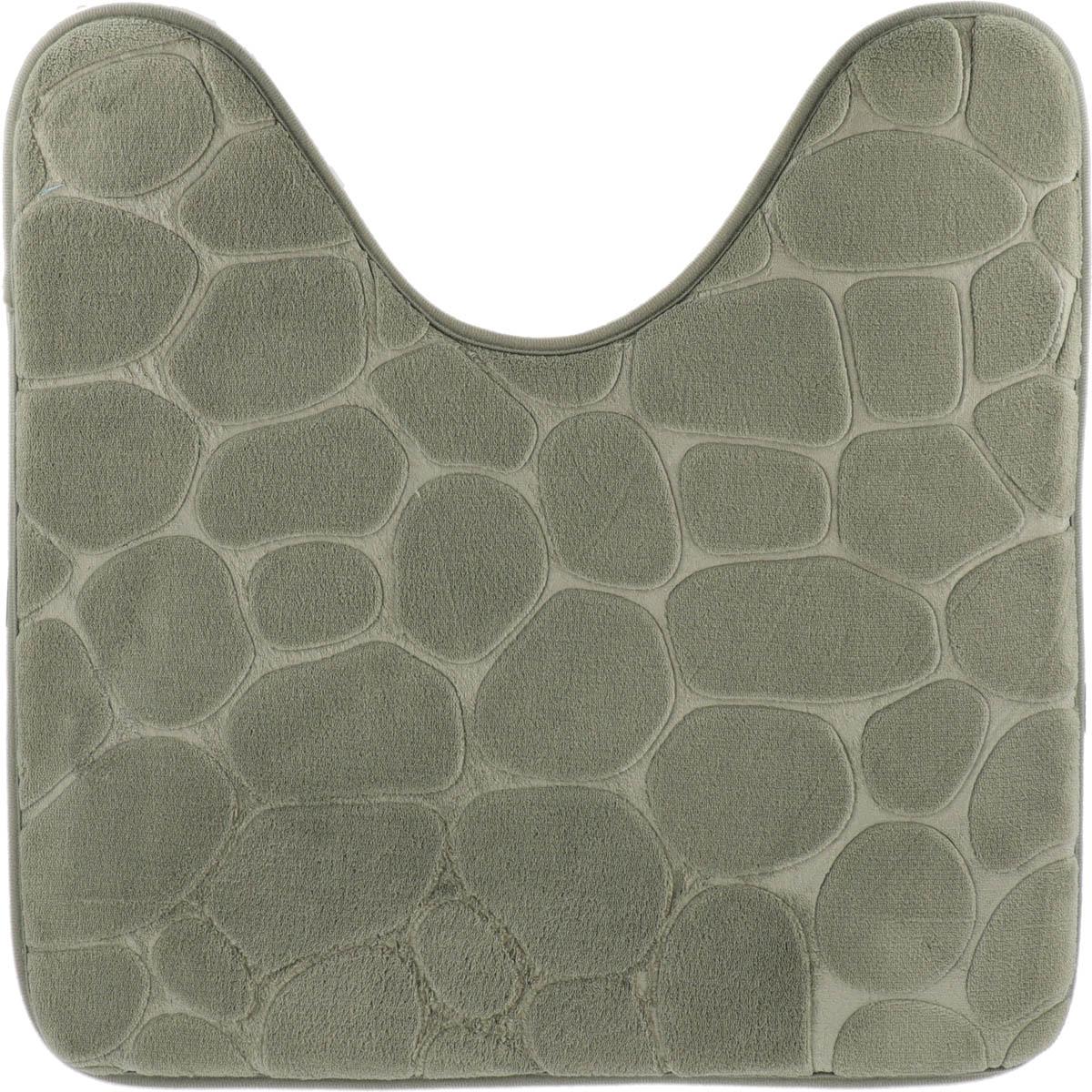 TAPIS CONTOUR WC MEMOIRE DE FORME GALET 45X50CM KAKI