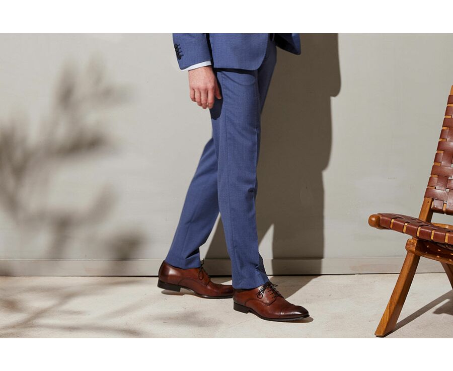 Pantalon de costume homme Bleu clair chiné - LAZARE