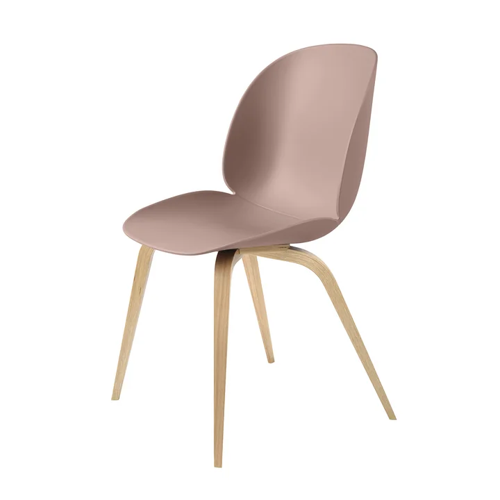 Gubi - Beetle Dining Chair, Wood Base, Eiche / new beige