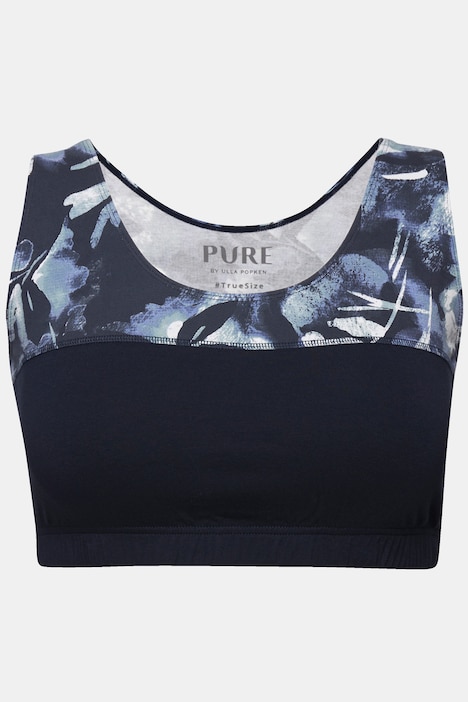 Bustier, Blätter, Rundhals, Biobaumwolle