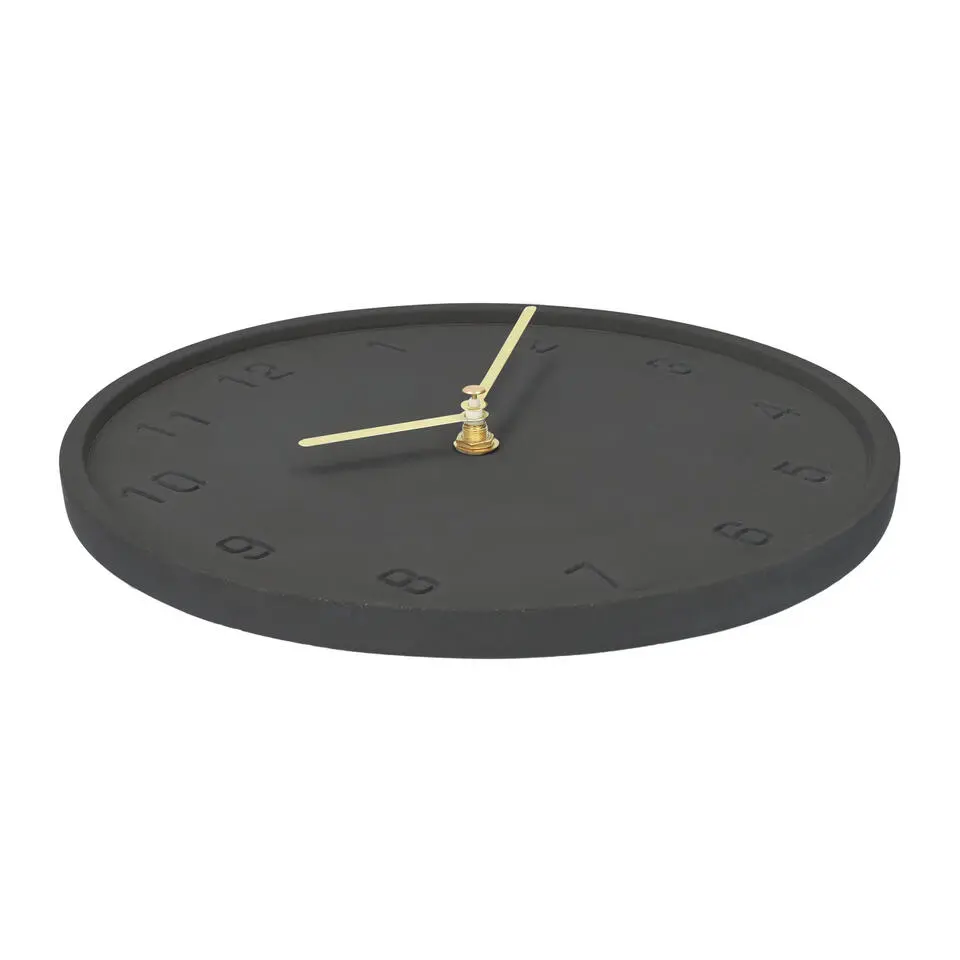 QUVIO Wandklok - 25cm - Beton - Antraciet