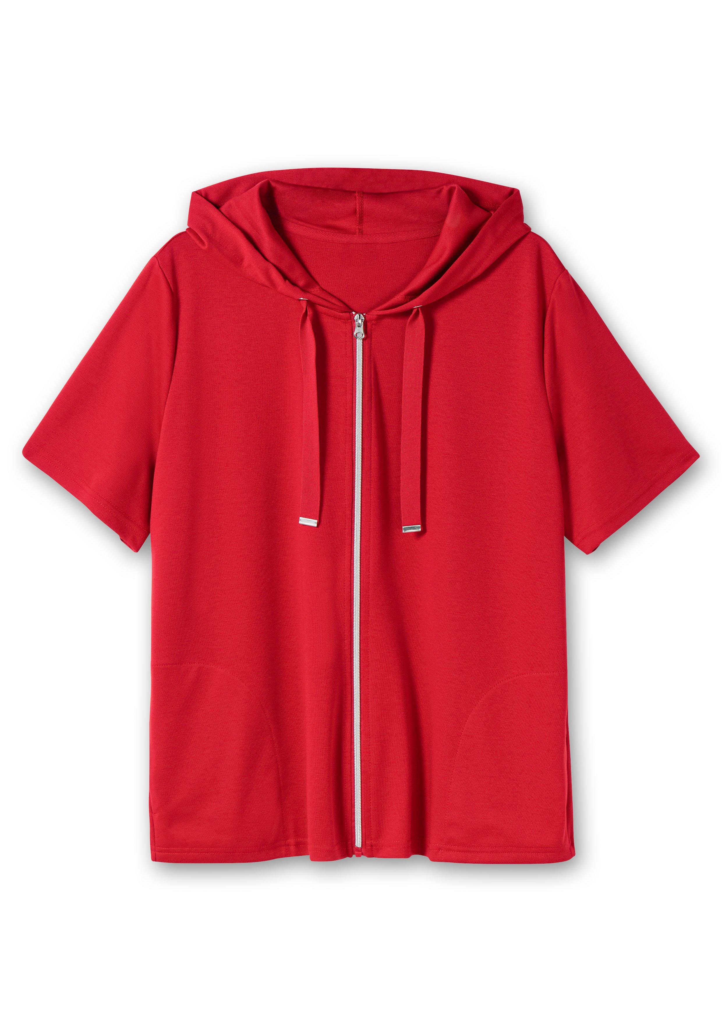 Shirtjacke mit Kapuze und Reißverschluss