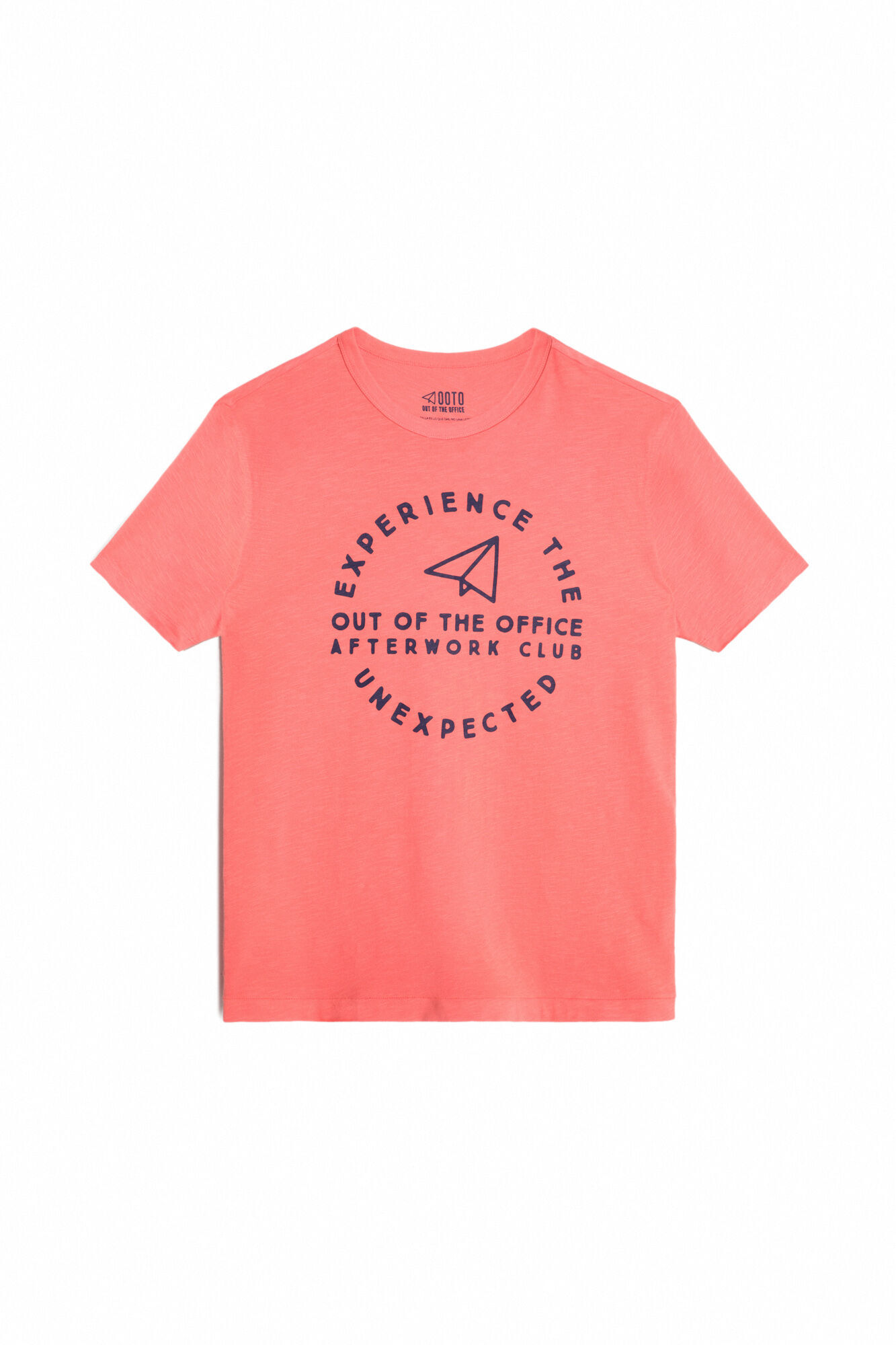 Camiseta com estampa frontal - Coral