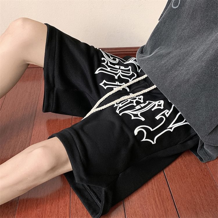 Lingaris - Shorts met trekkoord en letters