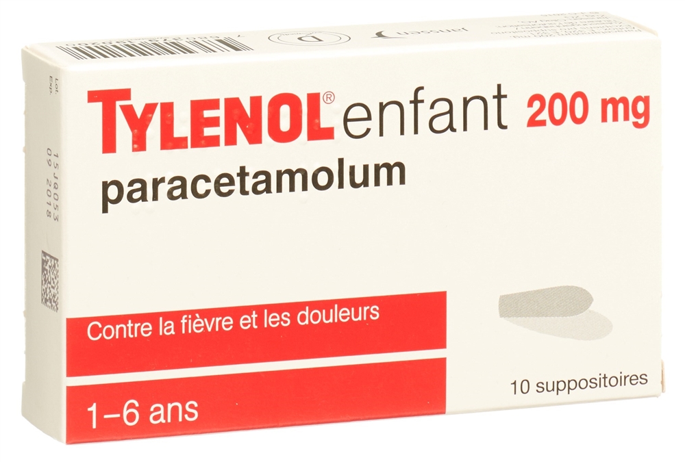 Tylenol Kinder Supp 200 mg Blist 10 Stk