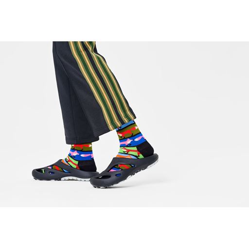 Happy Socks Fox Stripe Strømper, Black, 41-46