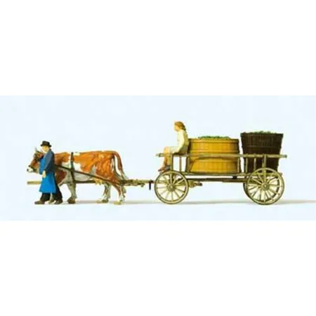 Preiser 30397 HO Winzerwagen m.Kühe