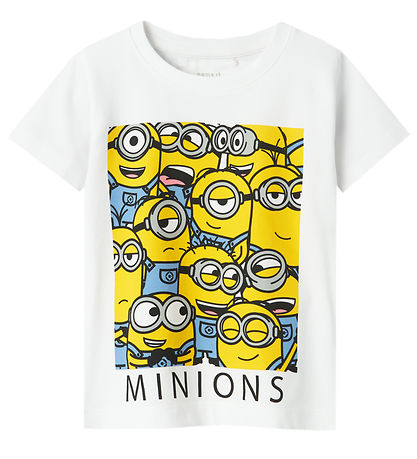 Name It T-Shirt - NmmChristmas Minions - Bright White