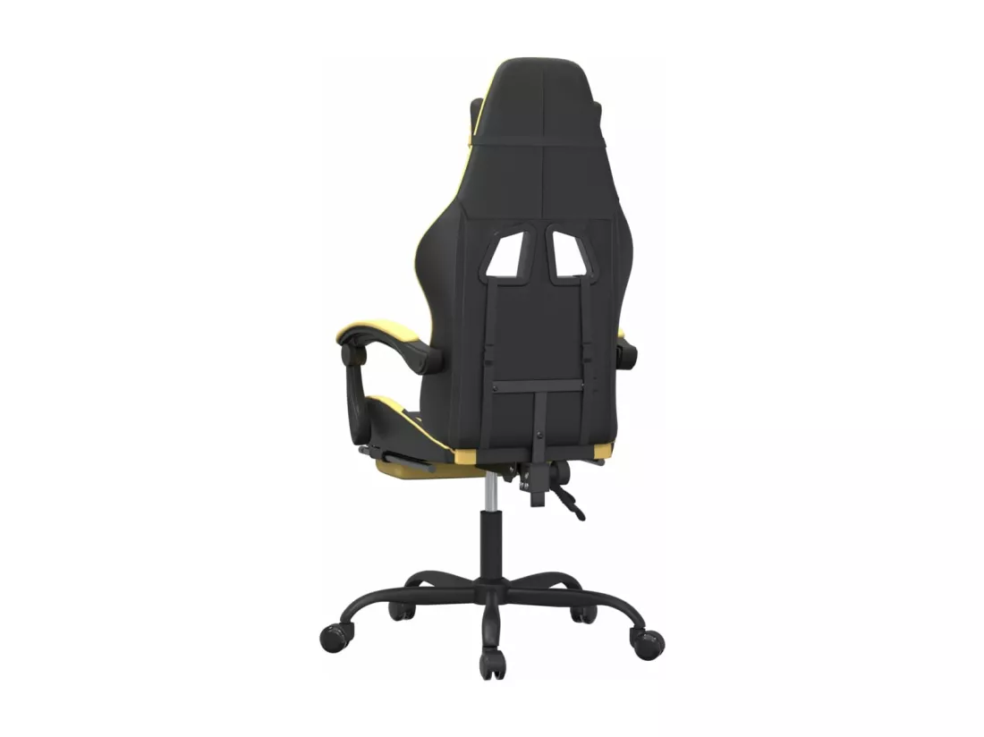 Chaise de jeu pivotante et repose-pied Noir et doré Similicuir
