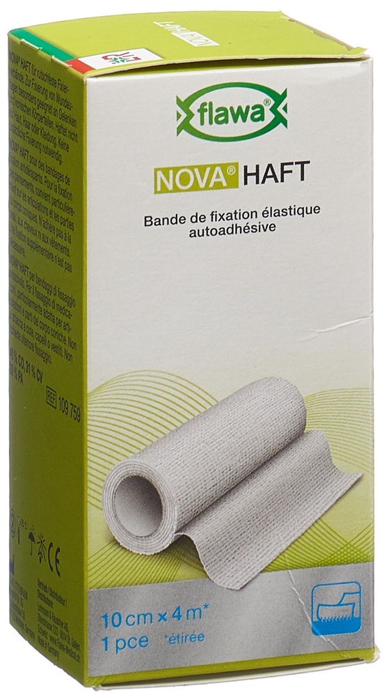 FLAWA Haft kohäsive Gazebinde<br>1 Stück, 10cmx4m