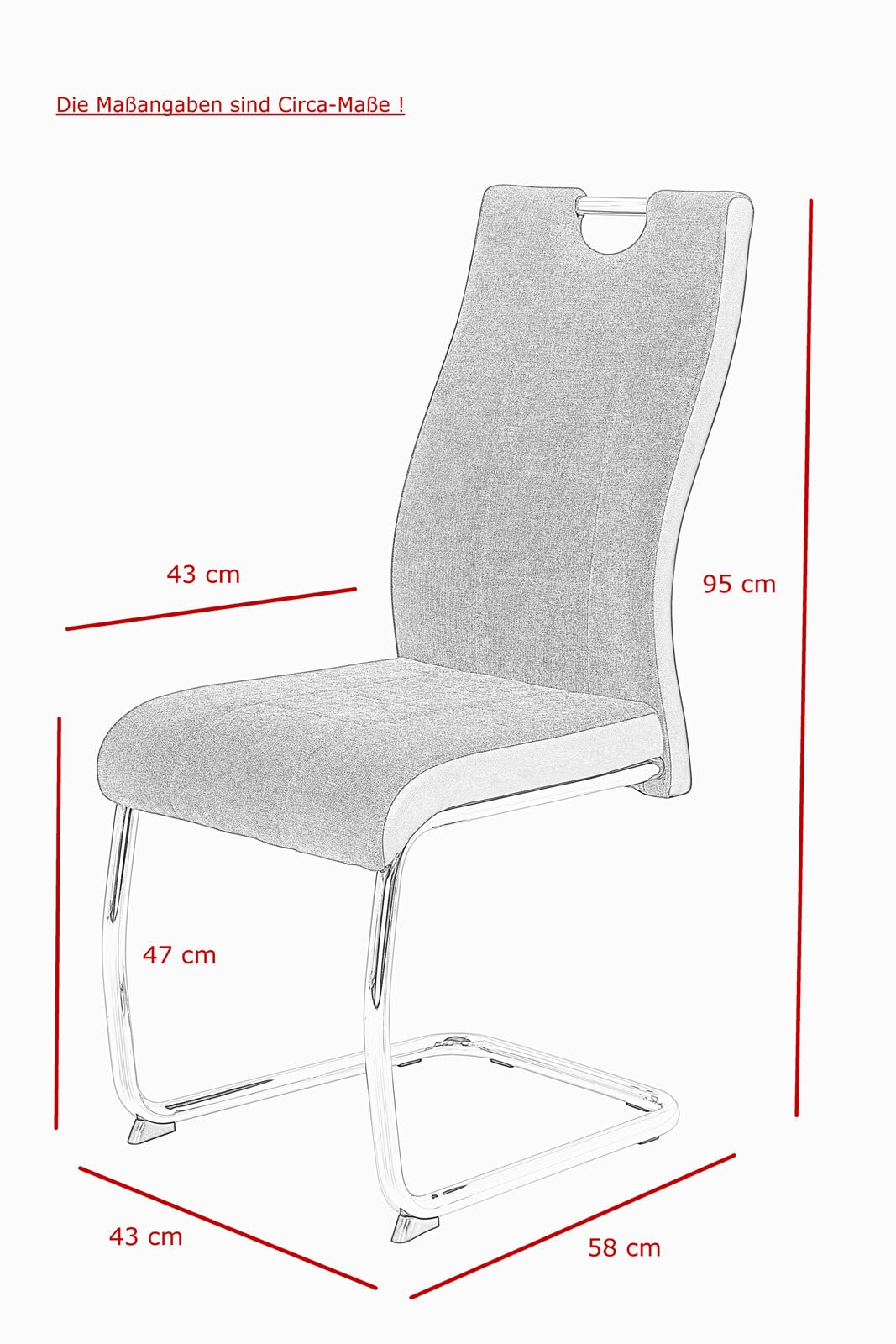 Esszimmerstuhl ALINA 2er Set anthrazit