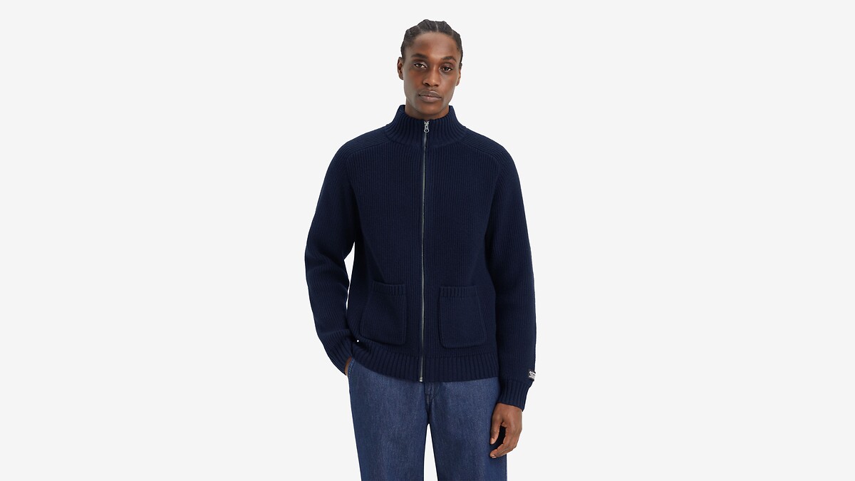 Cardigã Levi's com zíper em lã mista