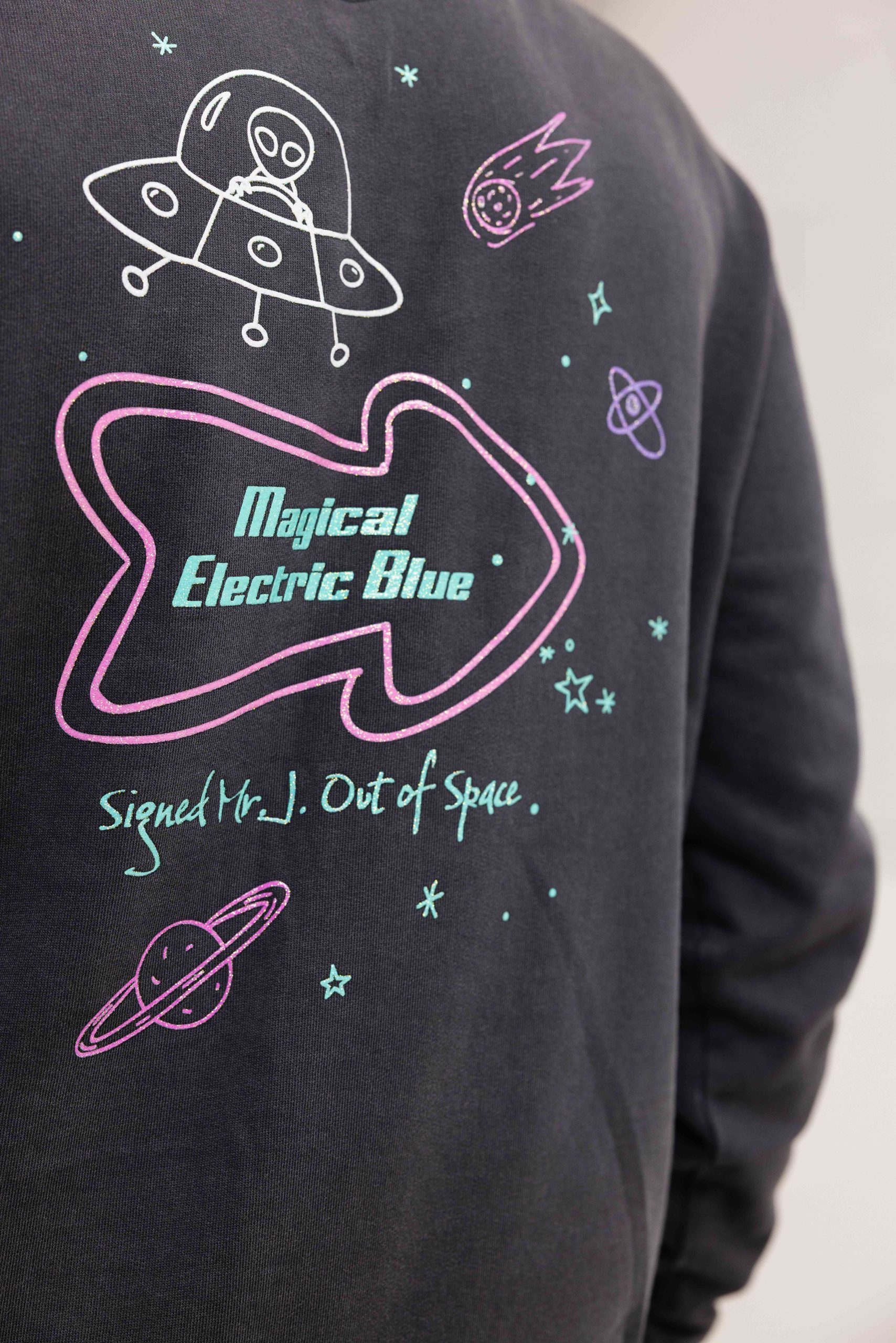 Enfance Grey Glitter Sweater Heren Donkergrijs