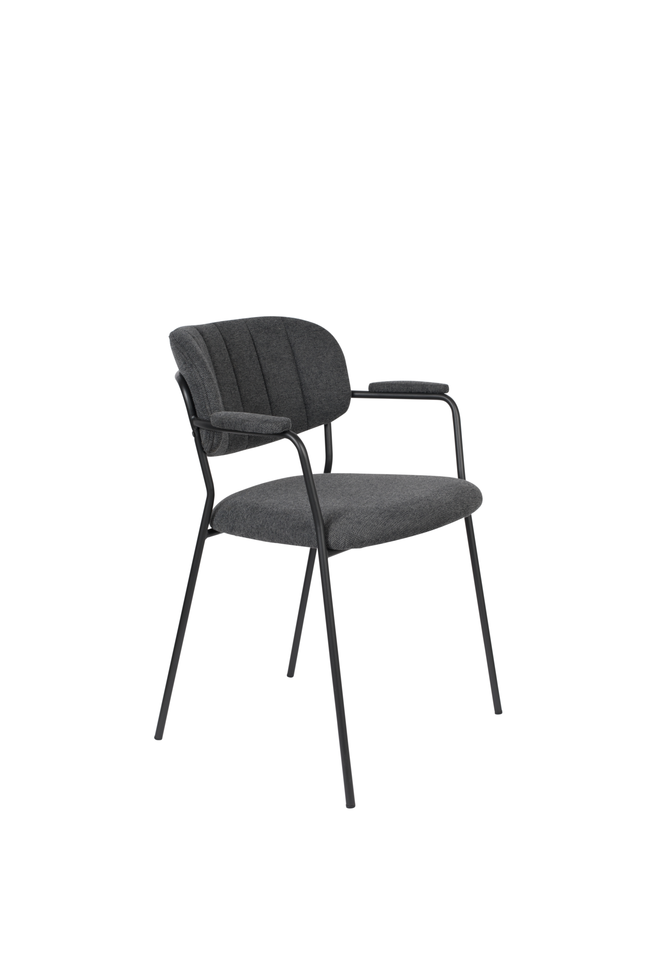 Housecraft living armstoel Jolien (set van 2) zwart/donkergrijs