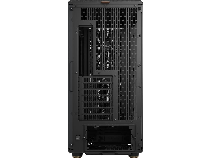 Fractal Design PC-Gehäuse North XL TG Schwarz Elegantes Gehäuse mit Seitenfenster und offener Front aus echtem Walnussholz
