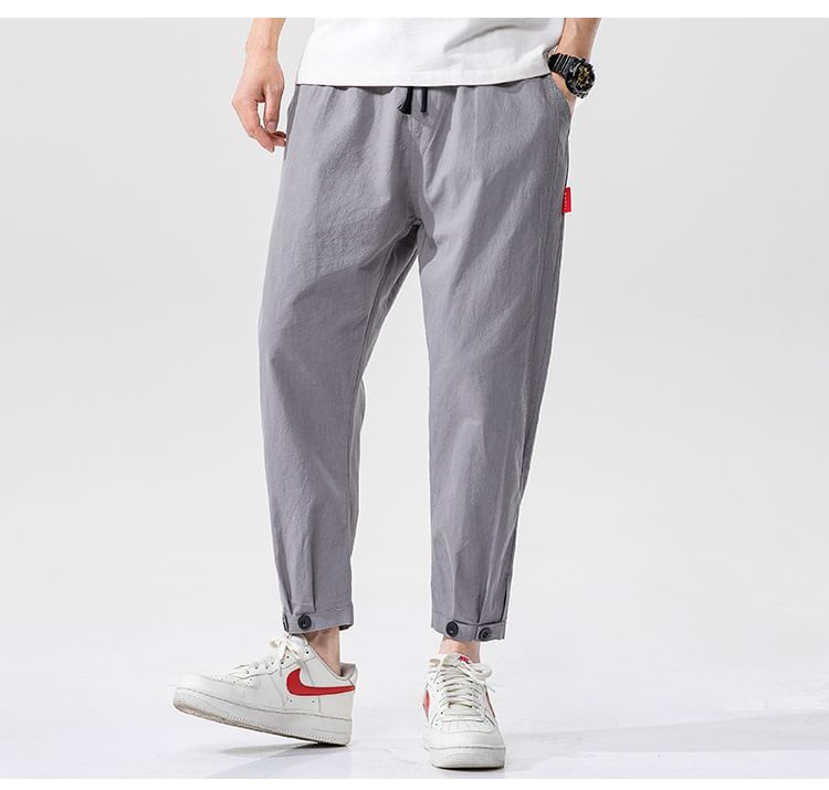 YIKES - Effen cropped harembroek met trekkoordtaille