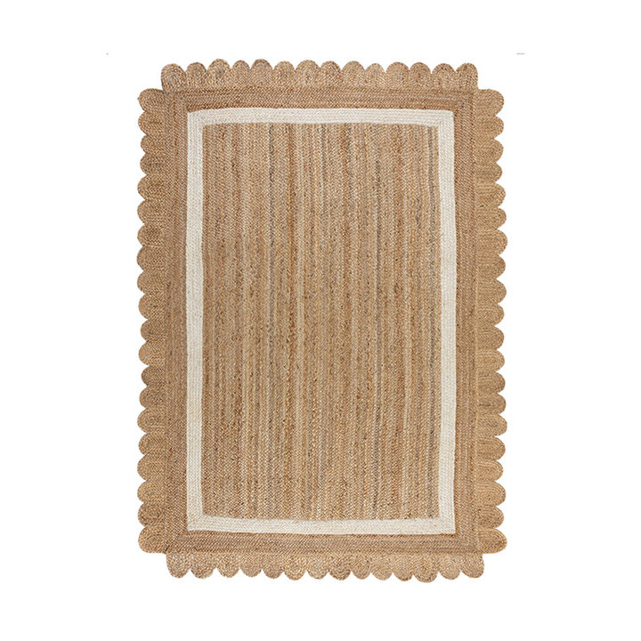Jute vloerkleed - Grazo Naturel/Wit