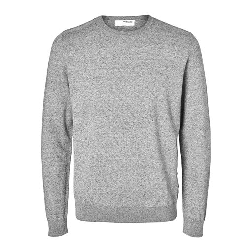 Selected Homme Berg Striktrøje, Light Grey Melange, M