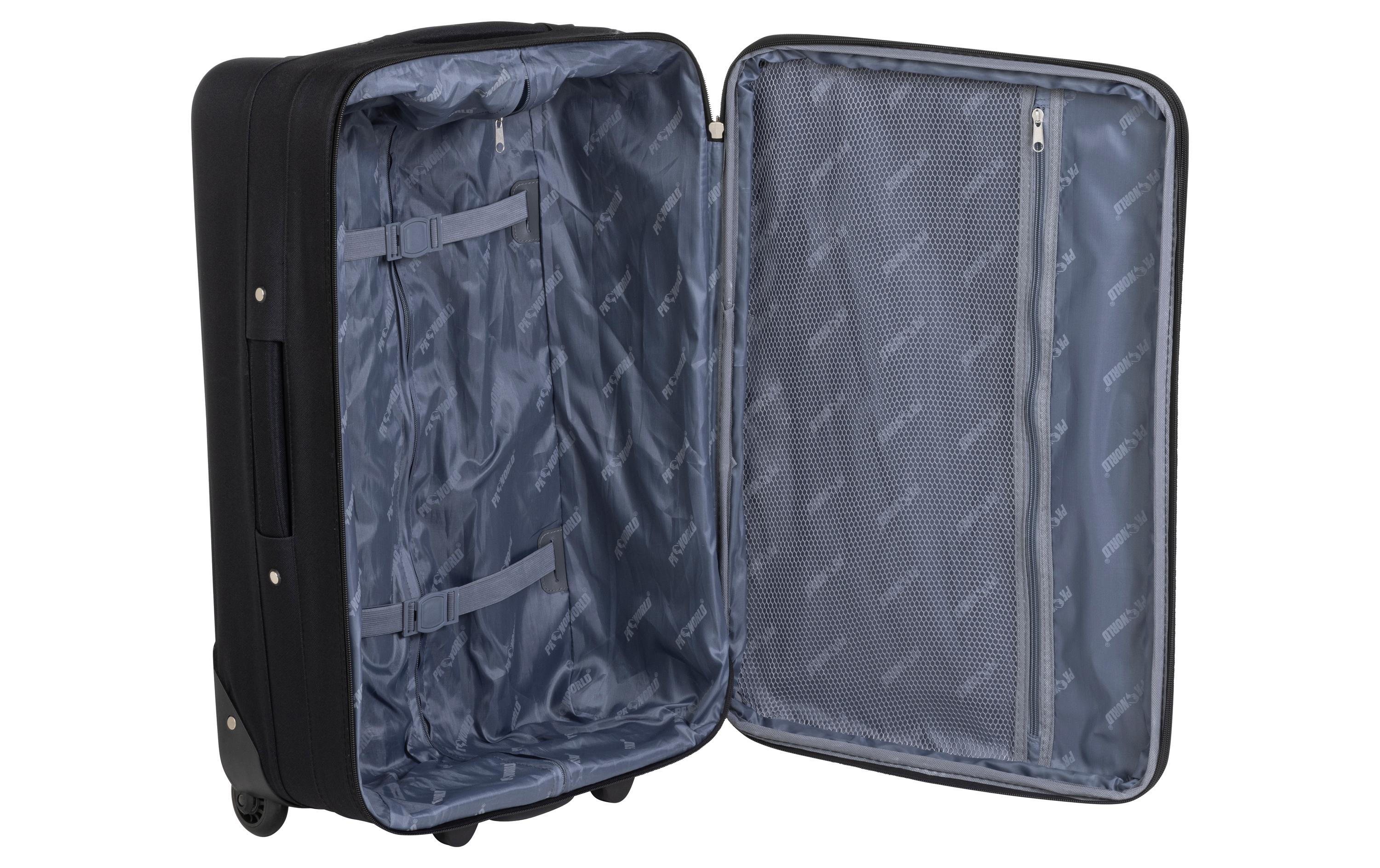 Reisekofferset World soft 2-teilig, schwarzZwei Trolleys unterschiedlicher Grösse