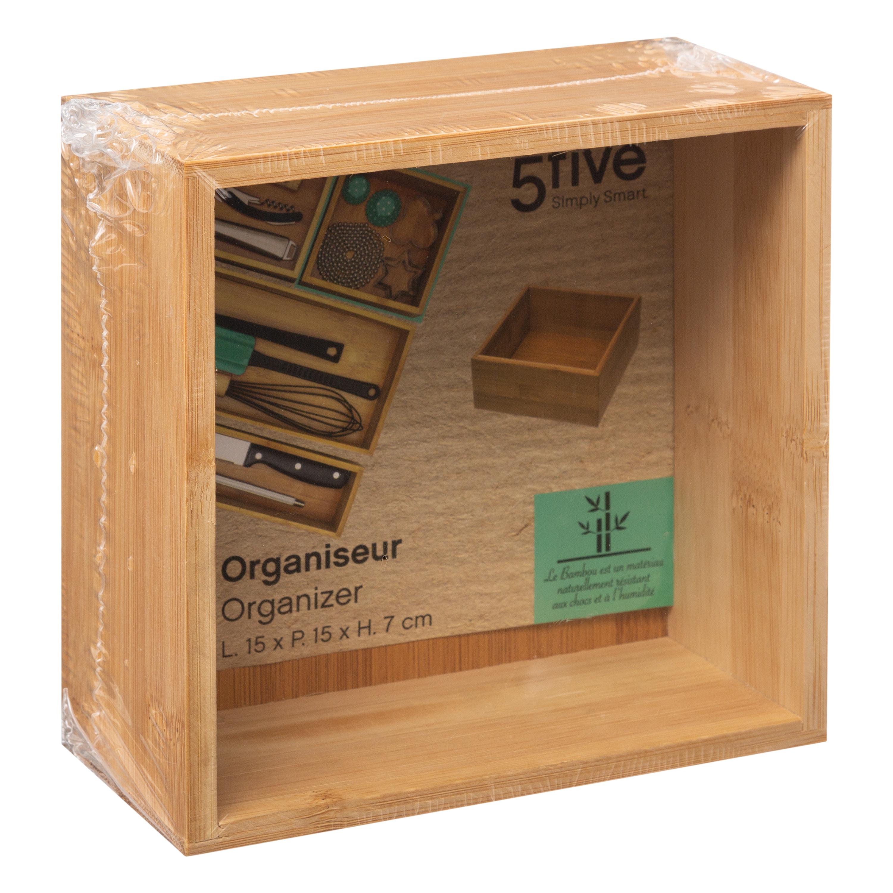 ORGANISEUR BAMBOU 15X15X7CM