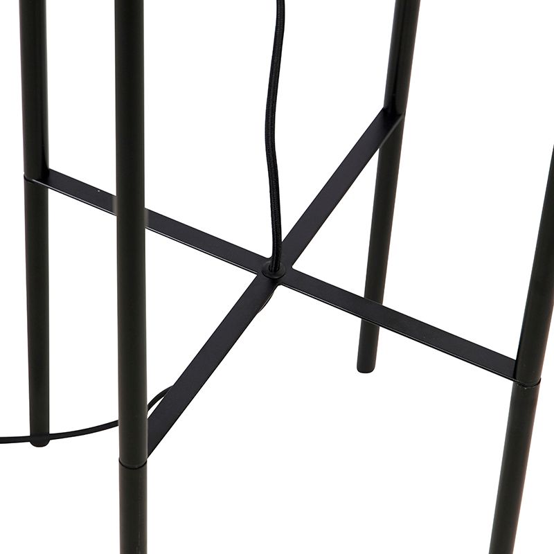 Moderne vloerlamp zwart met velours grijze kap - Rich