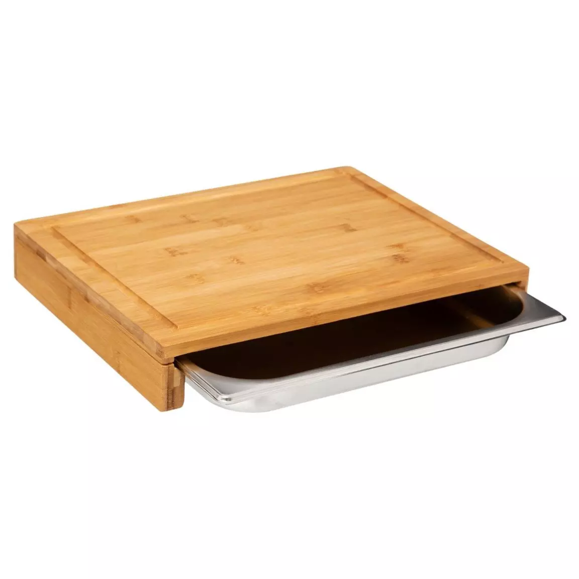 Planche à découper avec bac récupérateur (35 x 28 cm) Bois naturel