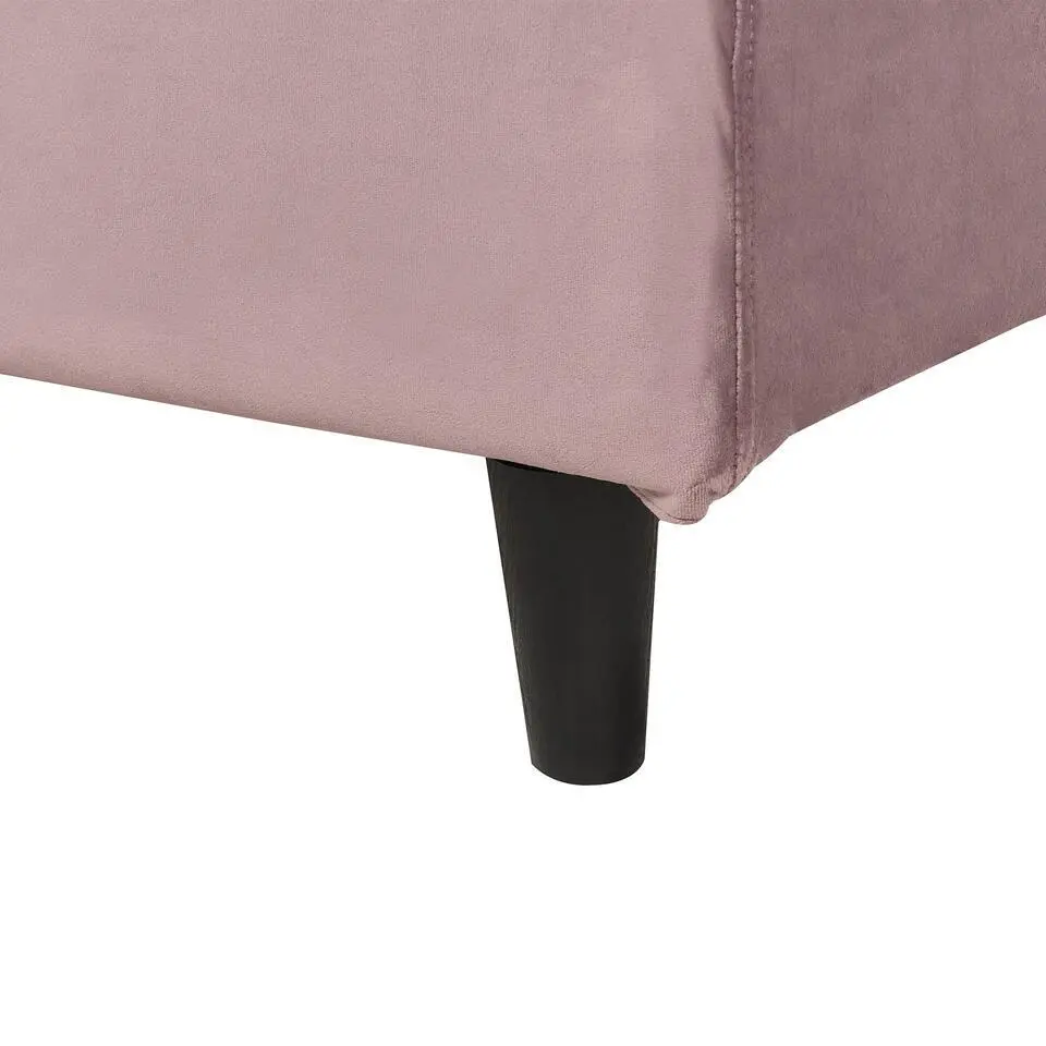 FITOU - Eenpersoonsbed - Lichtroze - 90 x 200 cm - Fluweel