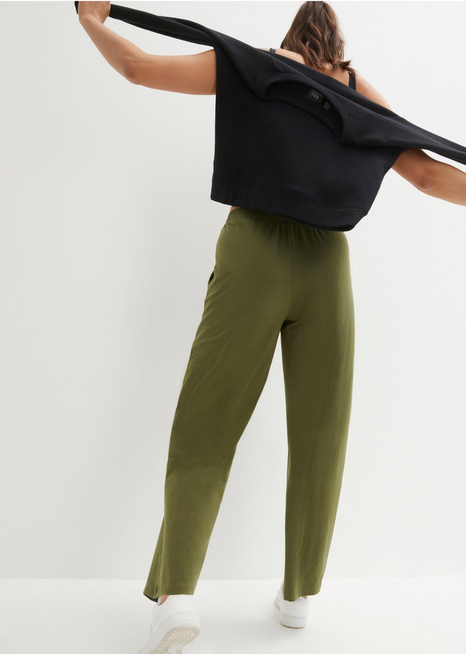 Pantalon fluide avec taille confortable, jambes larges