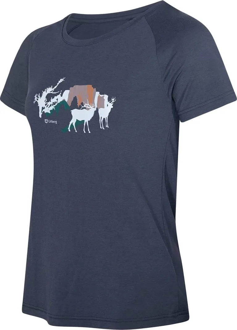 Urberg Women's Printed Tree Tee Blue Nights