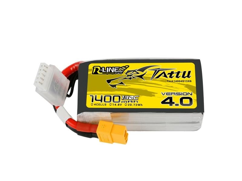 Tattu RC-Akku LiPo 1400 mAh 14.8 V 130C R-Line V4 4S LiPo Akku mit XT60 Stecker