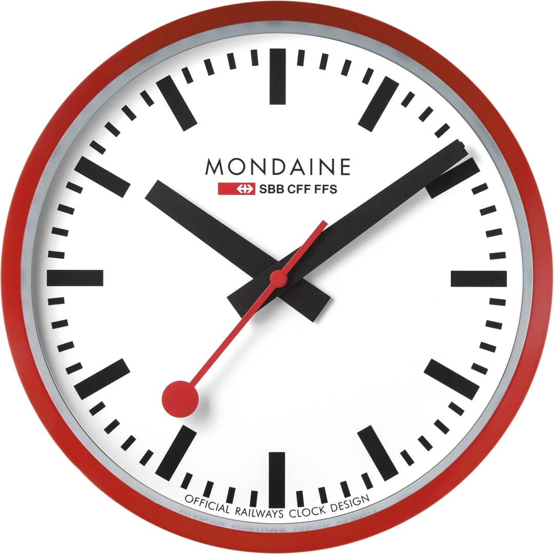 Mondaine Wanduhr Rot Ø 25cm