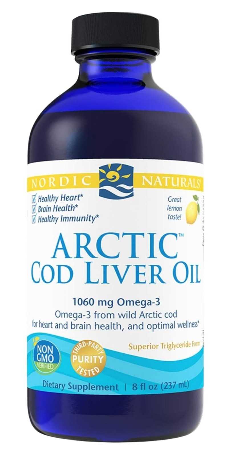 Óleo de fígado de bacalhau do Ártico Nordic Naturals 237ml