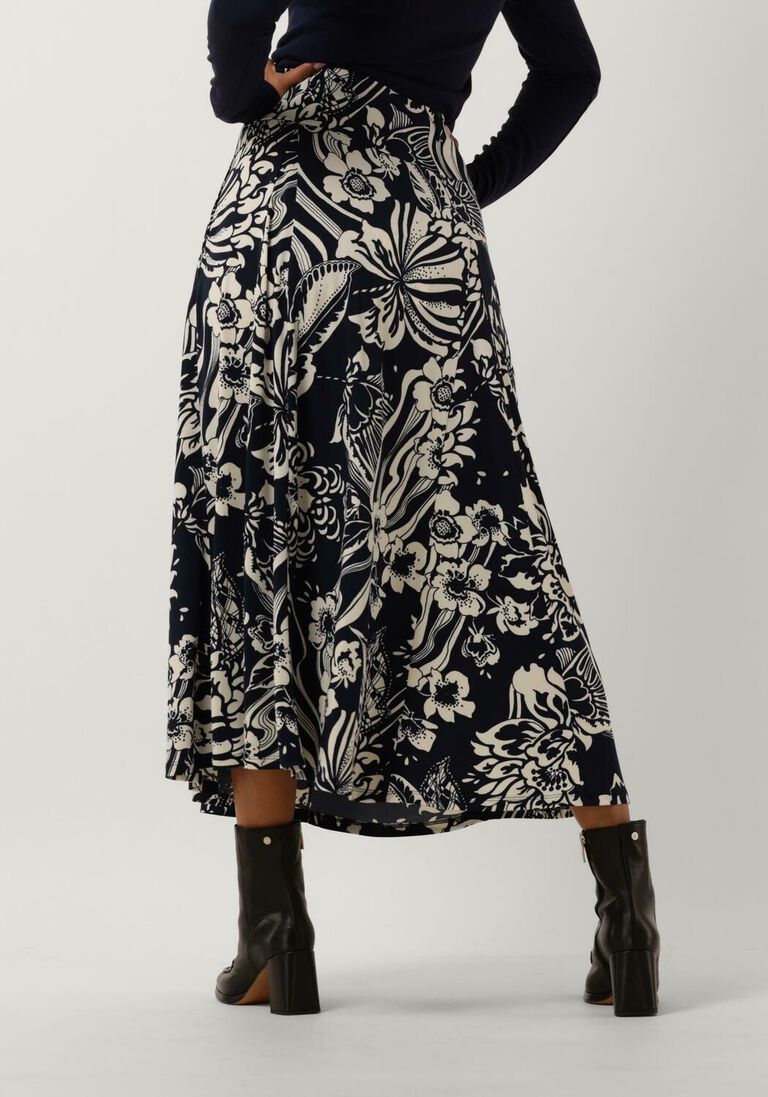 VANILIA blauwe vanilia midirok swirl midi