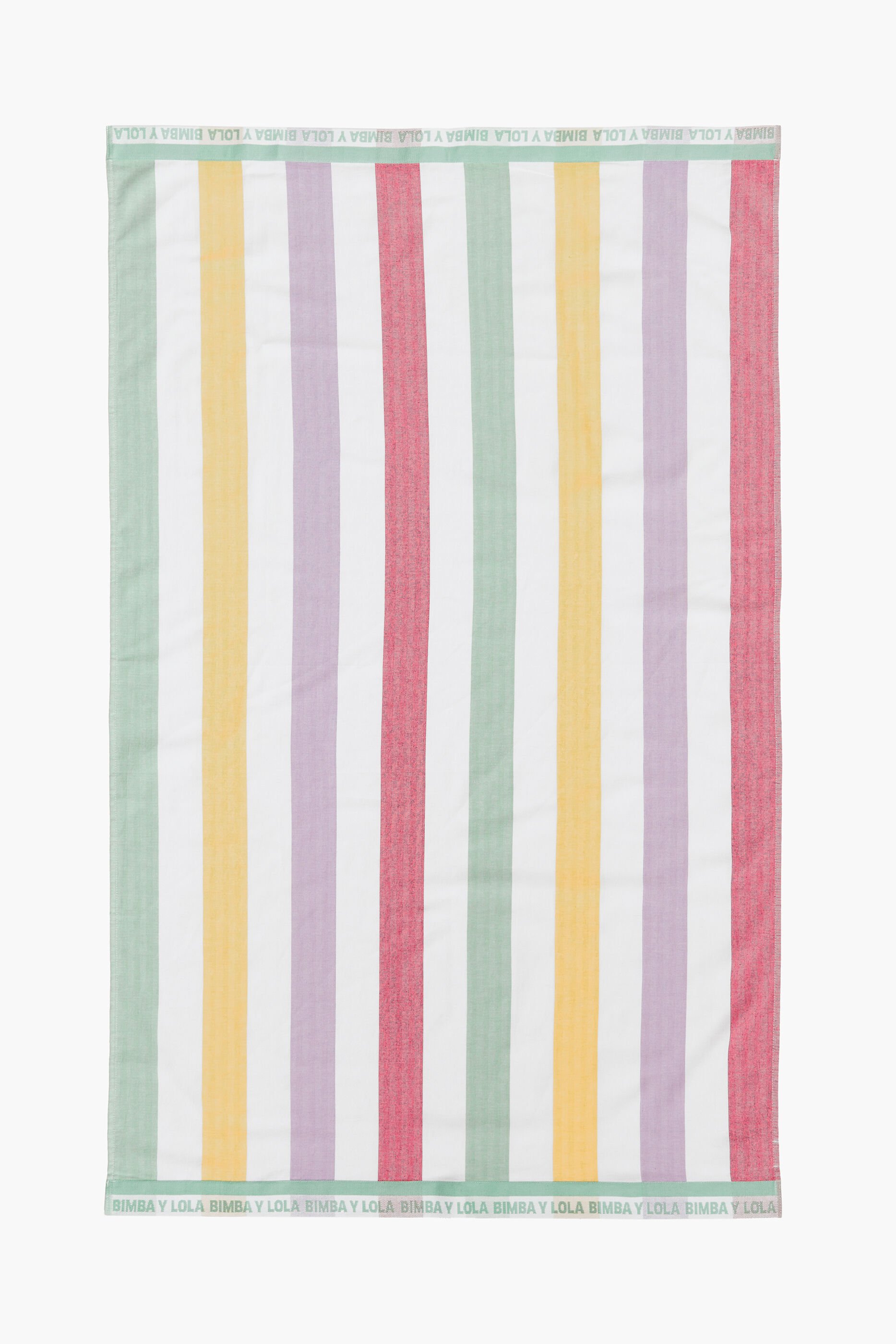 Toalha estampada com listras multicoloridas