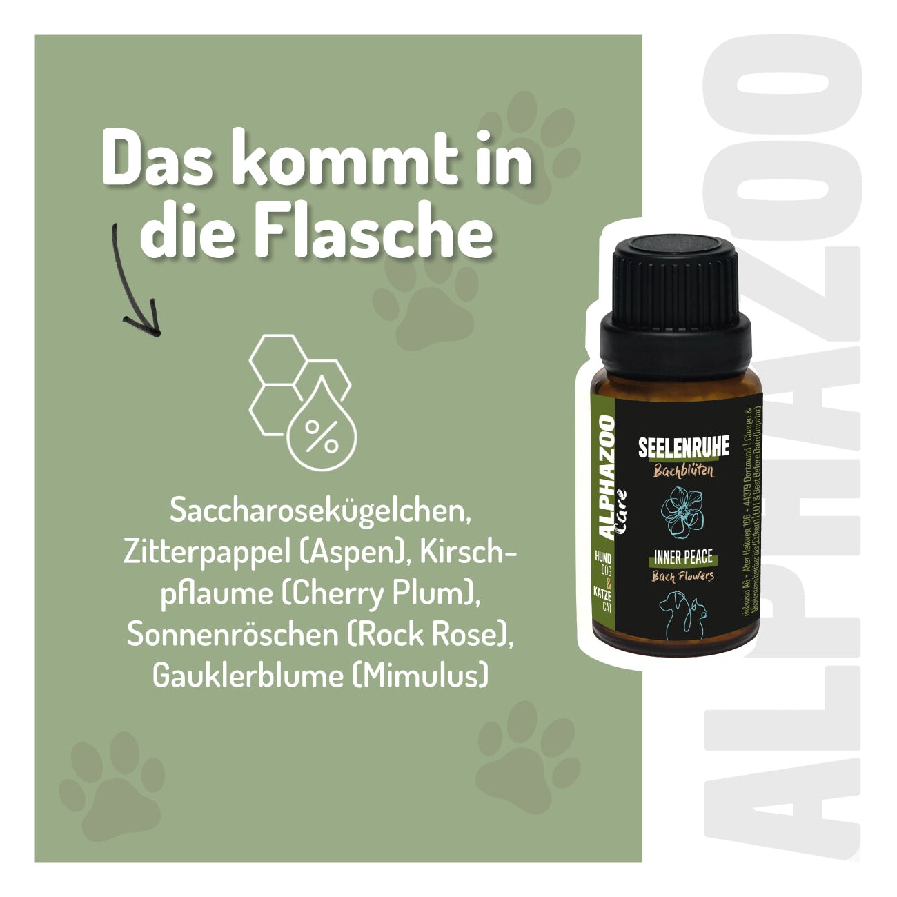 ALPHAZOO Seelenruhe Bachblüten, Globuli für Hunde und Katzen