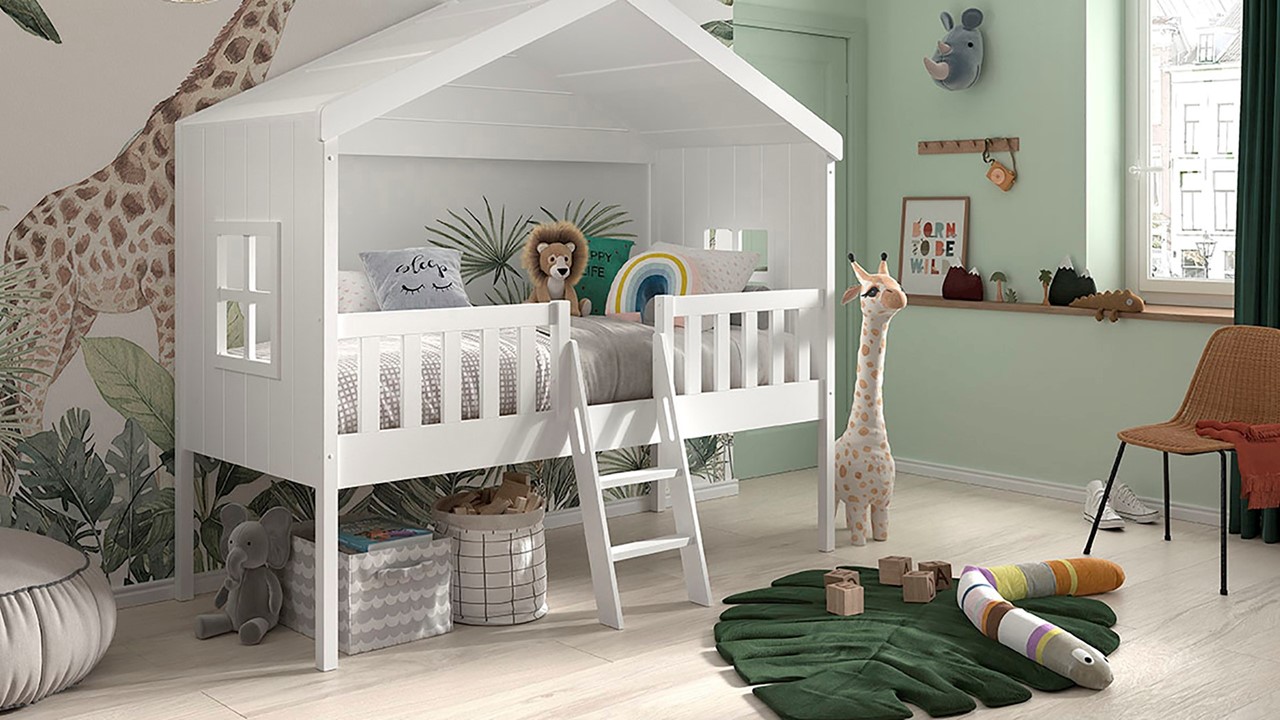 Halfhoogslaper HuisBed wit