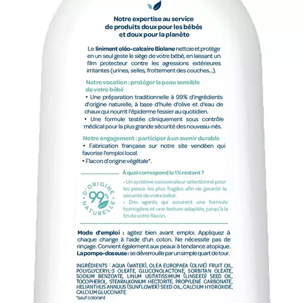 Biolane - Liniment Oléo-calcaire - Bébé - Peaux Sensibles - 300ml
