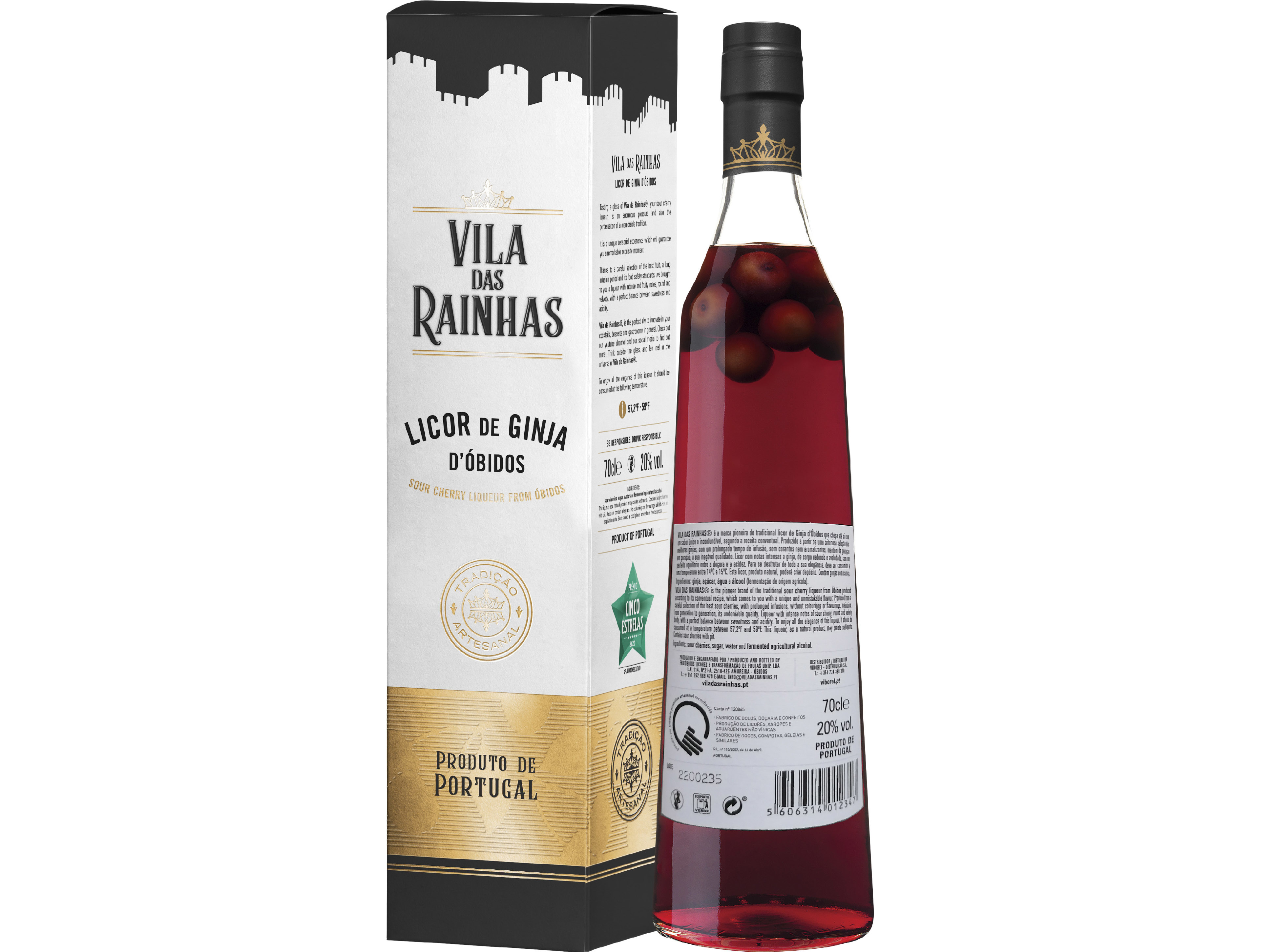 LICOR DE GINJA VILA DAS RAINHAS COM FRUTO ÓBIDOS 0.70L