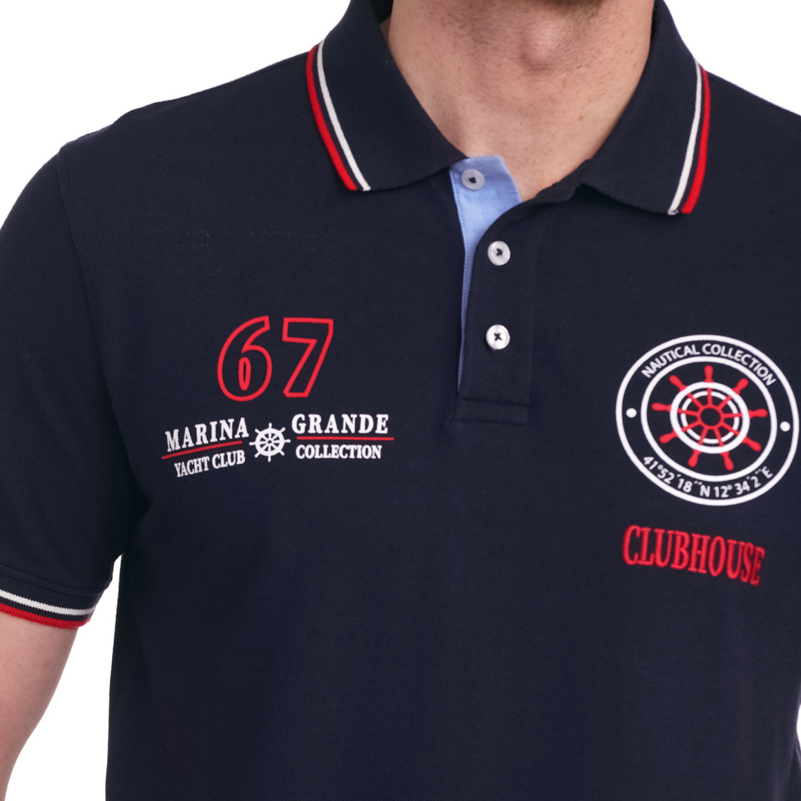 VanVaan Herren Poloshirt mit Print dunkelblau