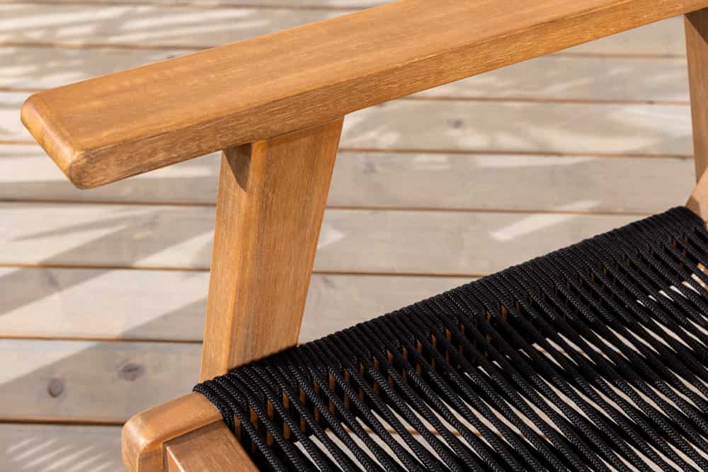 Wetterfestes 2er Set Gartenstuhl BALI ROPE natur anthrazit Akazienholz Loungesessel