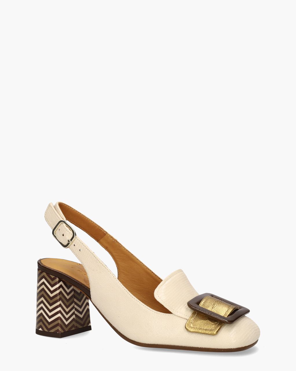 Chie Mihara Rema Ecru/Multicolor Dames Slingbackpumps