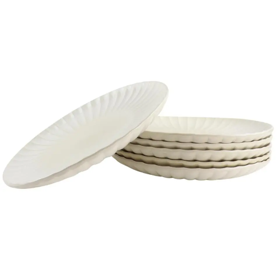 OTIX Diner Bordenset 6 Persoons Onderborden 32cm Wit Keramiek SOLIS