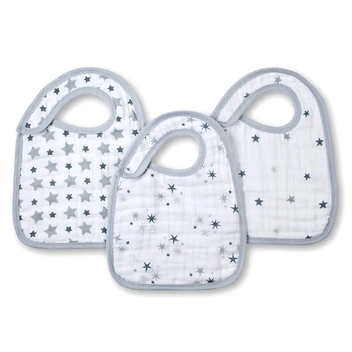 aden + anais Bavoirs - Etoiles grises - Pack de 3 | Gris