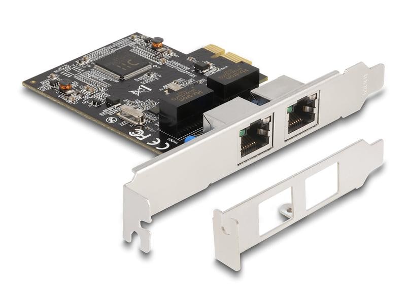 Delock Netzwerkkarte 2xRJ45 Gigabit PCI-Express x1 Delock PCI Express x1 Karte auf 2 x RJ45 Gigabit LAN RTL8111