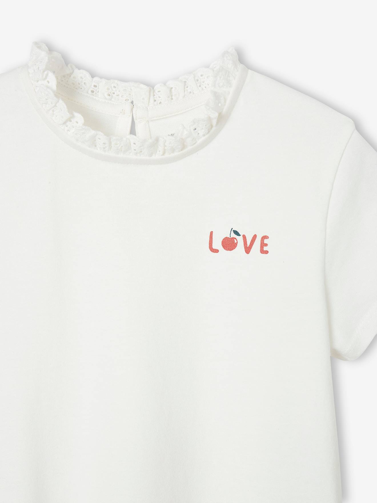 Camiseta azul-marinho de manga curta personalizável com gola para meninas